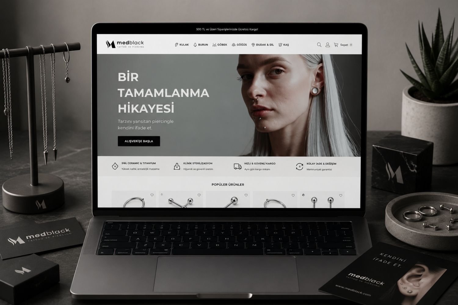 Takı markası için hazırlanmış dijital proje çalışması
