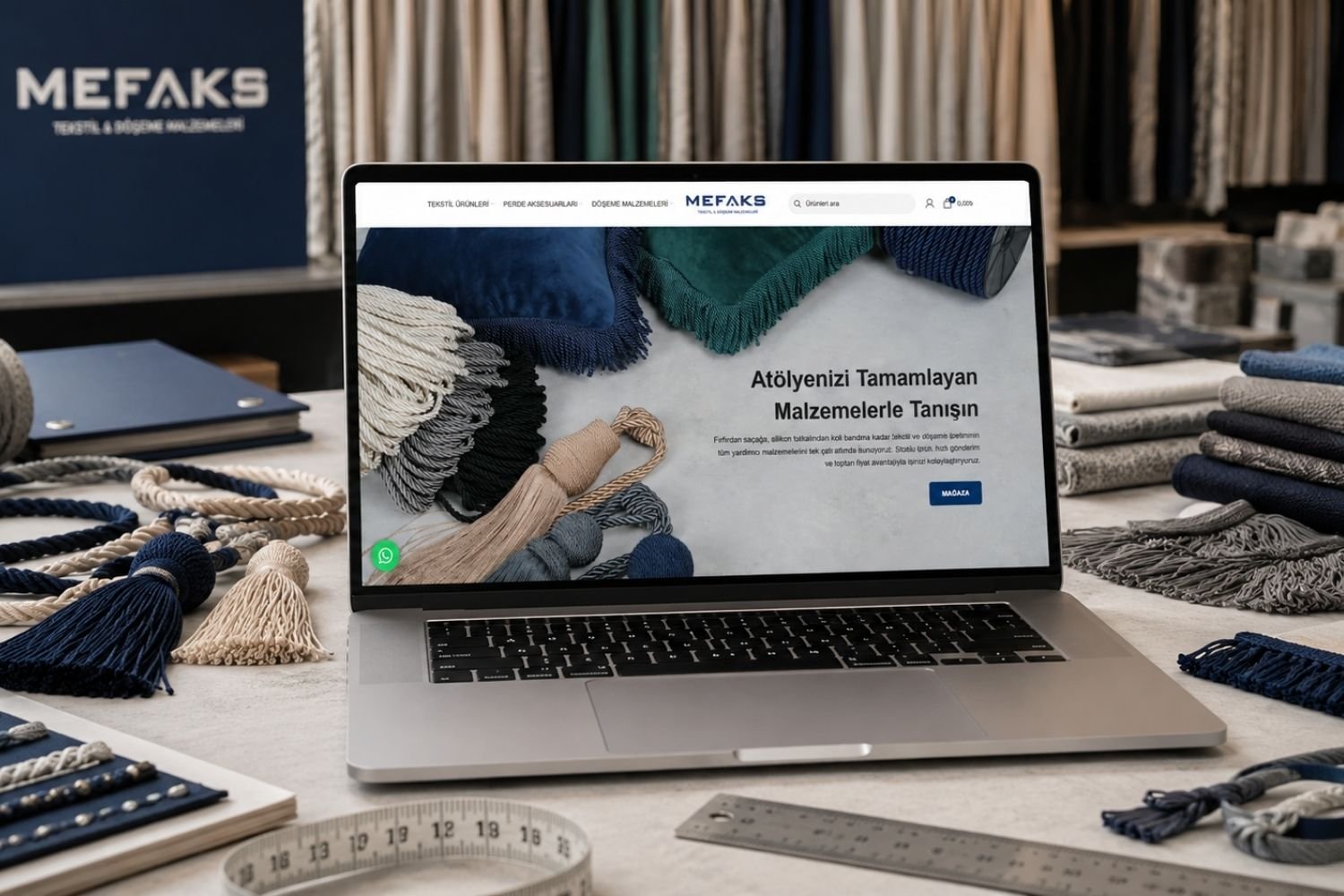 Mobilya ve perde aksesuarlarının toptan satış markası için hazırlanmış dijital proje çalışması