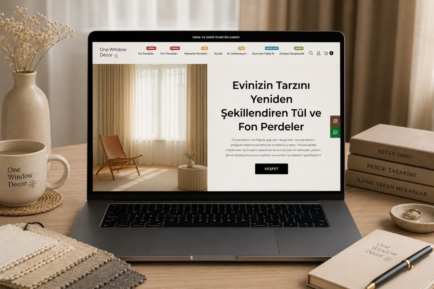 Tül ve Fon Perde ürünleri markası için hazırlanmış dijital proje çalışması