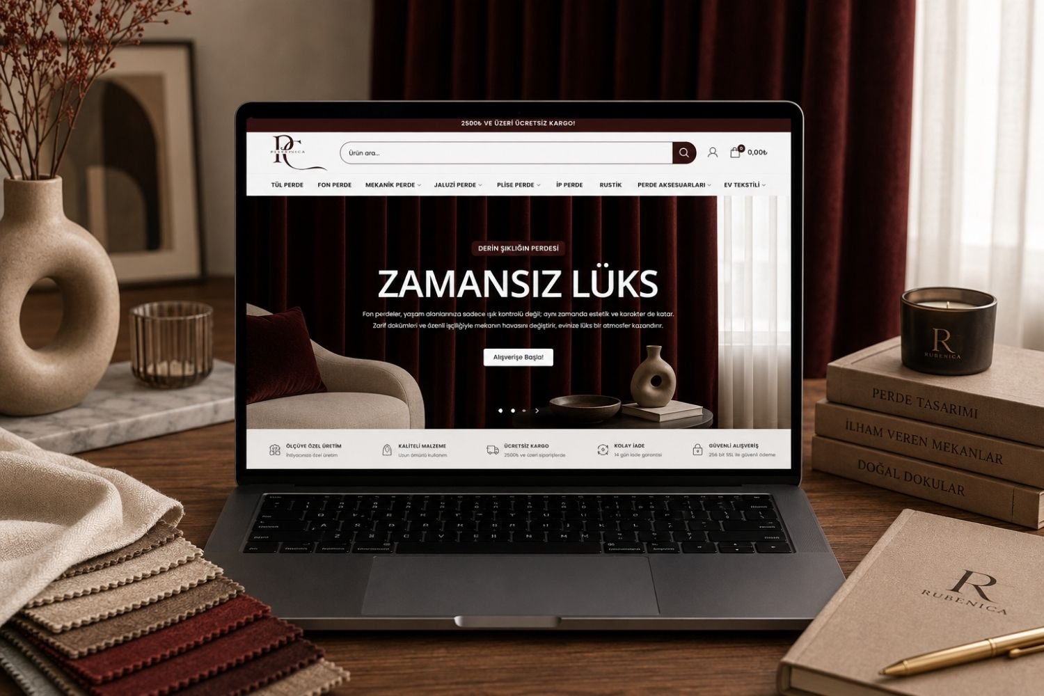 Perde markası için hazırlanmış dijital proje çalışması