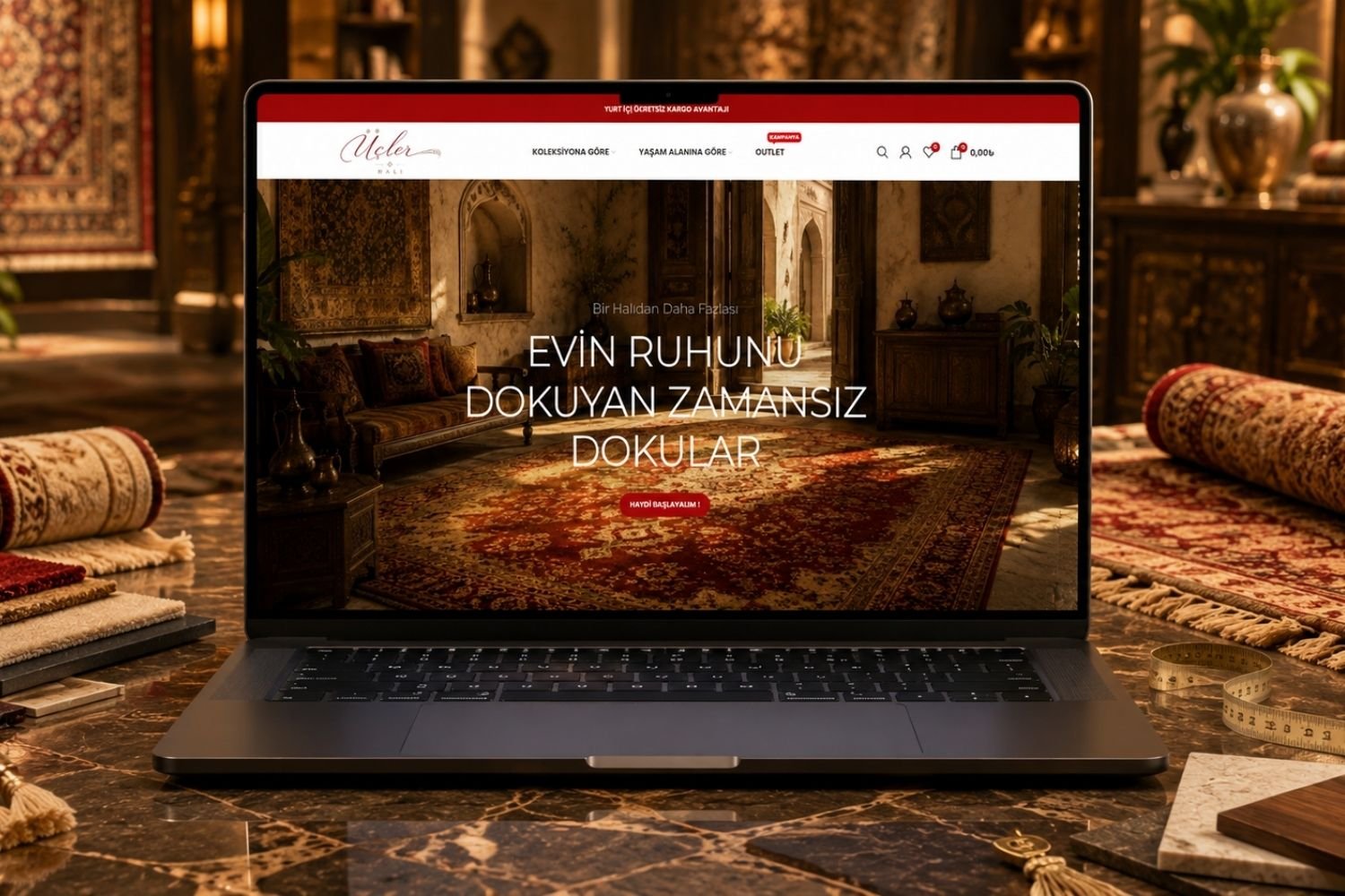 Halı markası için hazırlanmış dijital proje çalışması
